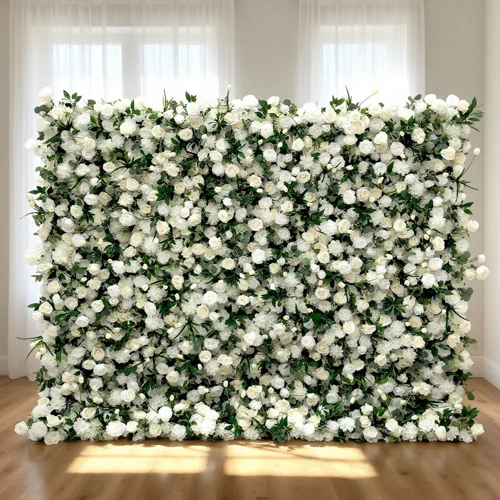 Top Fashion Romantic Modern New Arrival Artificial Flower Wall (2.4m X 2.4m) Silk Plastic for Wedding Event Decoration Photos