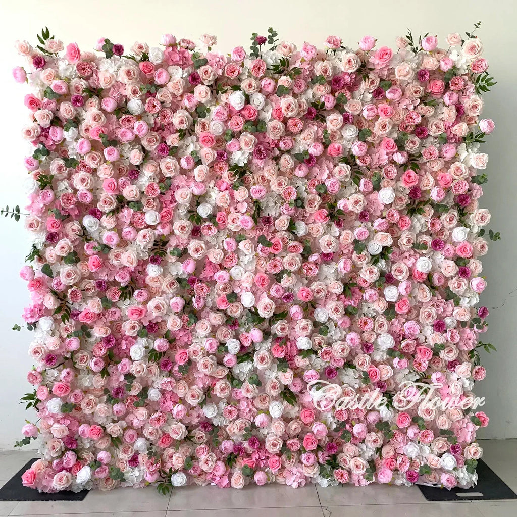 L-R262 New Arrival 5D Floral Arrangement Artificial Flower Backdrop Roll Pink Wedding Decoration Flower Valentine's Day Easter