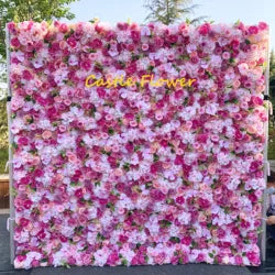 Custom OEM ODM Artificial Flower Wall Roll up Silk Floral Backdrop Handmade for Fall Wedding Event Party Decor Wholesale - 8ft*8ft, 10ft*10ft, Customized / FW525