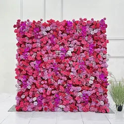 Wholesale Salesin Stock 5D Floral Backdrop Premium Silk Rose Decor Artificial Wedding Flower Wall for Weddings Events - 8ft*8ft in the picture / AS PICTURE