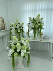 L-R528 Bestseller Customized Flower Ball Flowers Arrangements Wedding White and Green Rose Table Centerpiece Wedding Decoration - 30-100cm, Customized / FB322