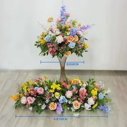 Custom Fall Wedding Flower Ball Colorful Silk Artificial Flowers Floral Centerpieces for Table Decor Ceremony Event Supplies - 30-100cm, Customized / 100*40cm flower runner
