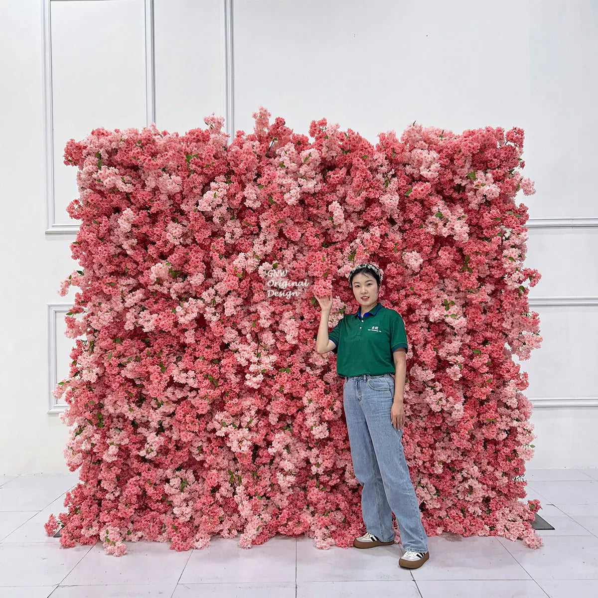 GNW Wedding Backdrop Artificial Silk Flowers Hydrangea Design 8x8ft Multi-Color Options