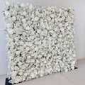 M-FW15 Wedding Party Artificial Rose Flower Wall Backdrop Roll up 3d 5d Fabric Wedding Wall Flower White Flower Wall Panel
