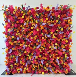 Christmas Backdrop Decoration Flower Wall  Custom OEM ODM Artificial Flowers for Wedding Christmas Halloween Event Party Decor - 8ft*8ft, 10ft*10ft, Customized / FW719