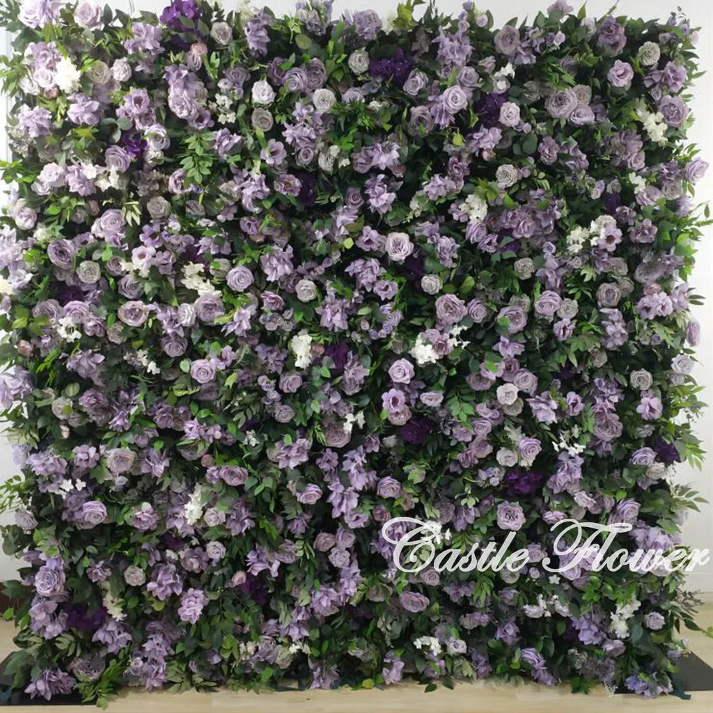 L-R267 Handmade Silk Pink 8x8 Feet Artificial Rose Flower Wall for Wedding Christmas Back-to-School Chinese New Year Party Decor