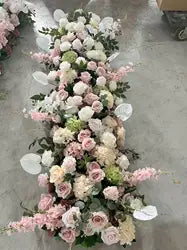 H-999 Customizable Artificial Wedding Flowers Runner  Silk Flower Runner Decorations Wedding Floral Arrangements Wholesale - 60-100cm size / Mix-4