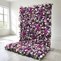 Heavy Duty Elastic Modern Romantic New Arrival Artificial Flower Wall Backdrop for Long-lasting Indoor/Outdoor Decoration - 2ft x 8ft / 5D roses+Poppy+orchid