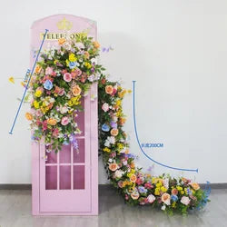 Custom Fall Wedding Flower Ball Colorful Silk Artificial Flowers Floral Centerpieces for Table Decor Ceremony Event Supplies - 30-100cm, Customized / 200*40cm flower runner