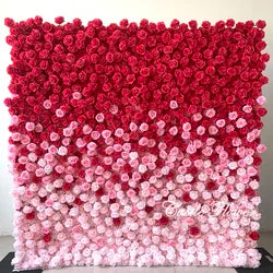 L-R381 Hot Sale Wholesale 8*8ft Elegant White Artificial Flower Wall High Quality Silk Floral Backdrop Wedding Decoration - 8ft*8ft, 10ft*10ft, Customized / FW516