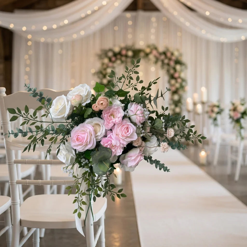 H-973 Hot Selling Wedding Flower Hanging Flower Runner  Artificial Silk Flower Ball Centerpieces for Wedding Event Decoration