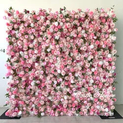 L-R262 New Arrival 5D Floral Arrangement Artificial Flower Backdrop Roll Pink Wedding Decoration Flower Valentine's Day Easter - 8ft*8ft, 10ft*10ft, Customized / FW686