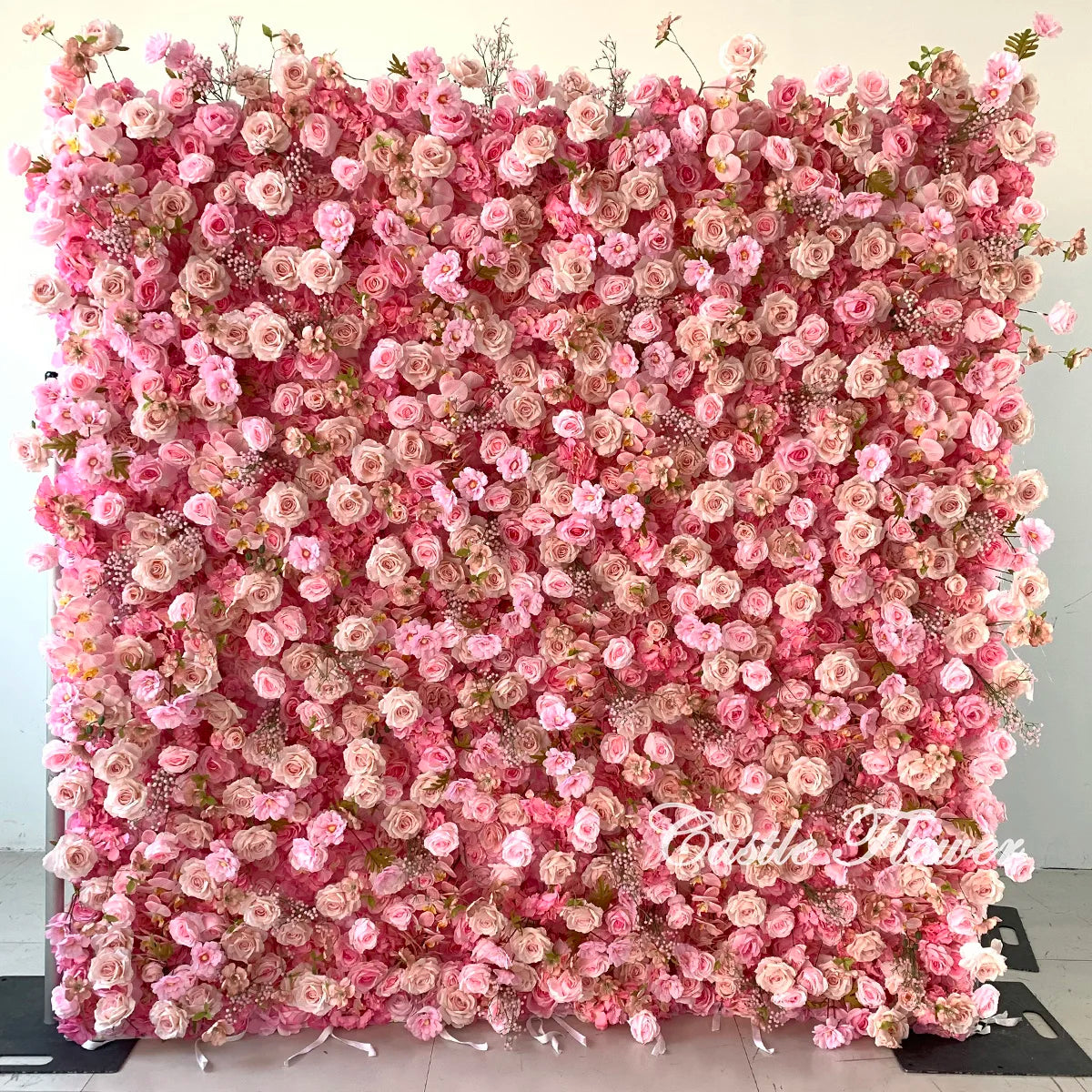 L-R263 Wedding Backdrop Black Artificial Flower Wall Birthday Party Floral Decoration Flower Wall Panel Stage Wall Decoration