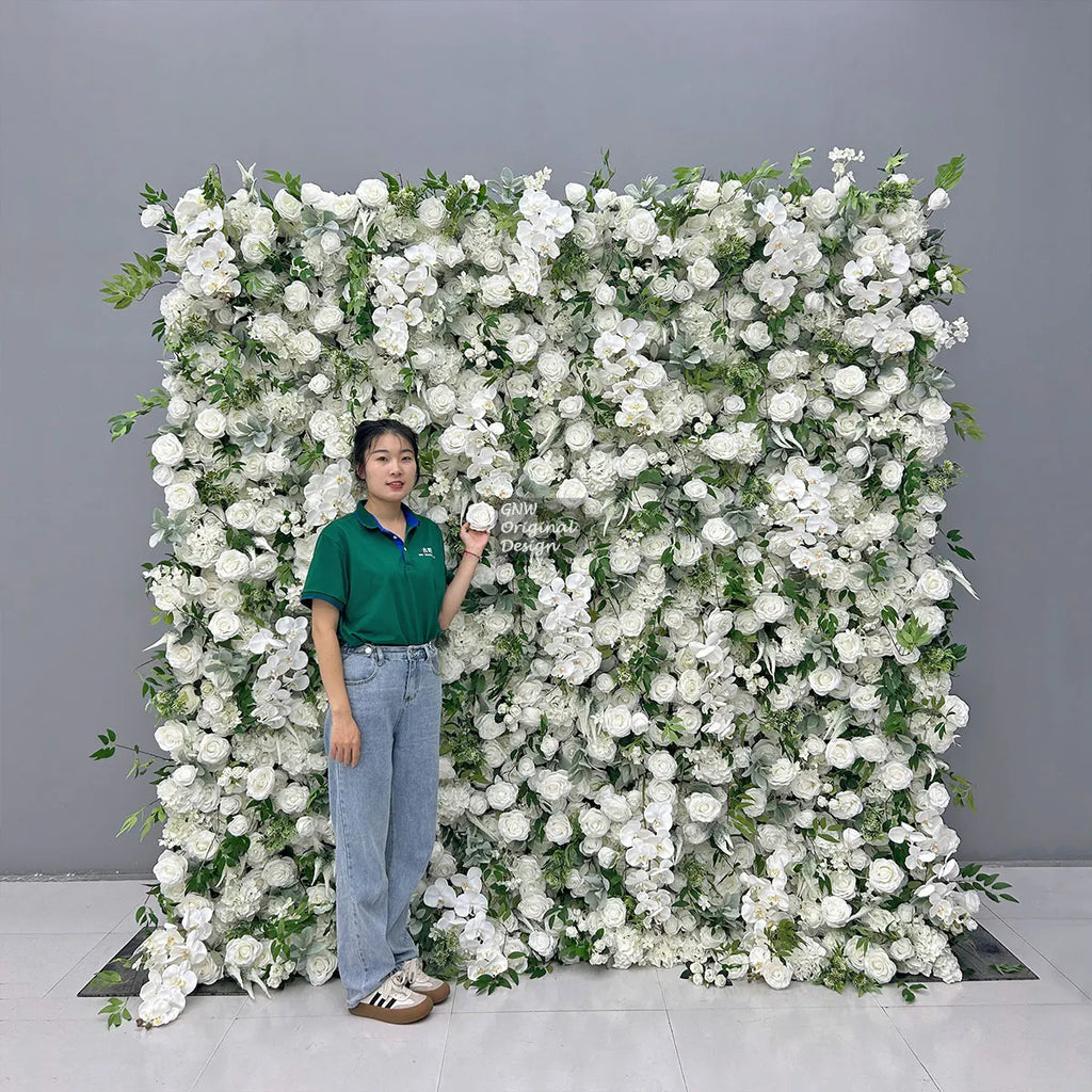 Green Walls Silk 5d Greenery Rose Wall New Tasteless Durable Flower Wall Wedding Event Floral Background Decoration