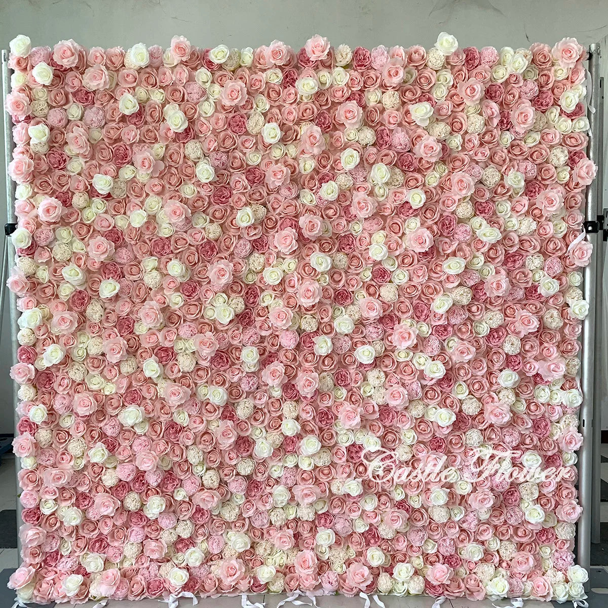 L-R266 Custom 5d Fabric Flower Wall Blue Wedding Supplies Decoration Rose Backdrop Silk Artificial Decorative Flower Wall