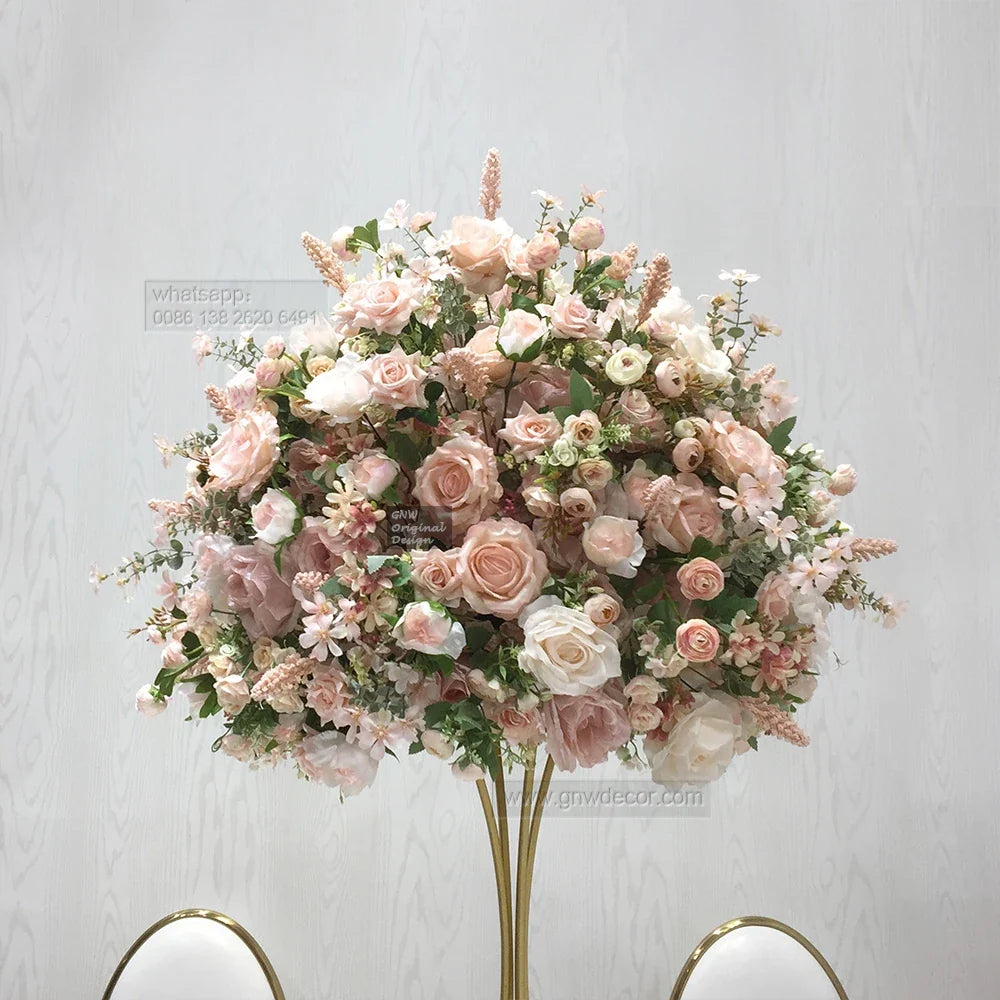 GNW New Hot Product Odorless Durable Silk 7D Background Wall Wedding Flower Feel Real Romantic Background Wall for Wedding Decor