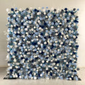 L-R381 Hot Sale Wholesale 8*8ft Elegant White Artificial Flower Wall High Quality Silk Floral Backdrop Wedding Decoration