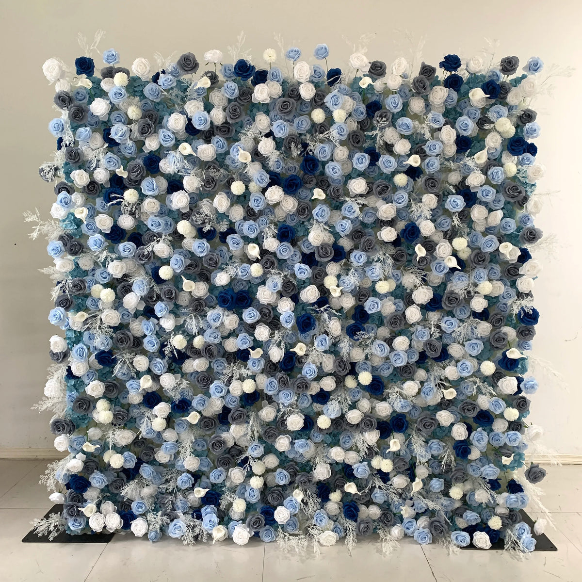 L-R381 Hot Sale Wholesale 8*8ft Elegant White Artificial Flower Wall High Quality Silk Floral Backdrop Wedding Decoration