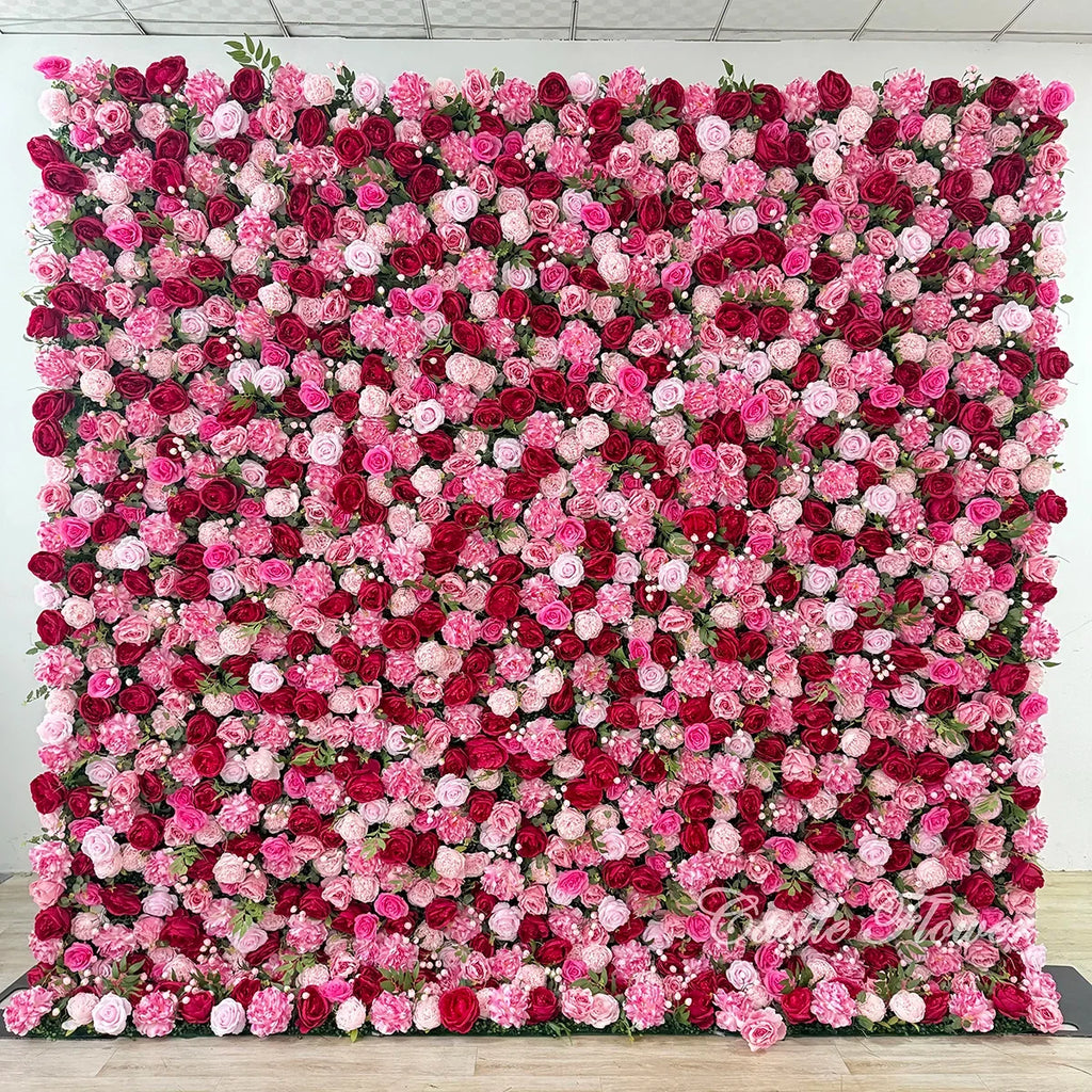 Custom OEM ODM Artificial Flower Wall Roll up Silk Floral Backdrop Handmade for Fall Wedding Event Party Decor Wholesale