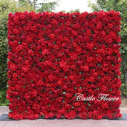 L-R381 Hot Sale Wholesale 8*8ft Elegant White Artificial Flower Wall High Quality Silk Floral Backdrop Wedding Decoration - 8ft*8ft, 10ft*10ft, Customized / FW514