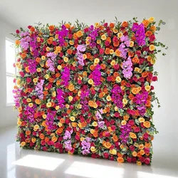 High-quality Elegant Modern Romantic New Arrival Simple Artificial Flower Wall Backdrop for Wedding Decoration - 2ft x 8ft / 5D roses+Orchid