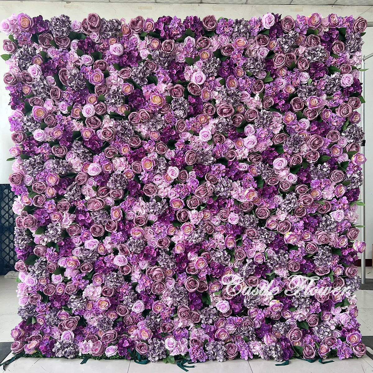 L-R272 High Quality Silk Artificial Red Rose Flower Wall Floral Backdrop 8x8 ft Customized Size Wedding Party Decoration