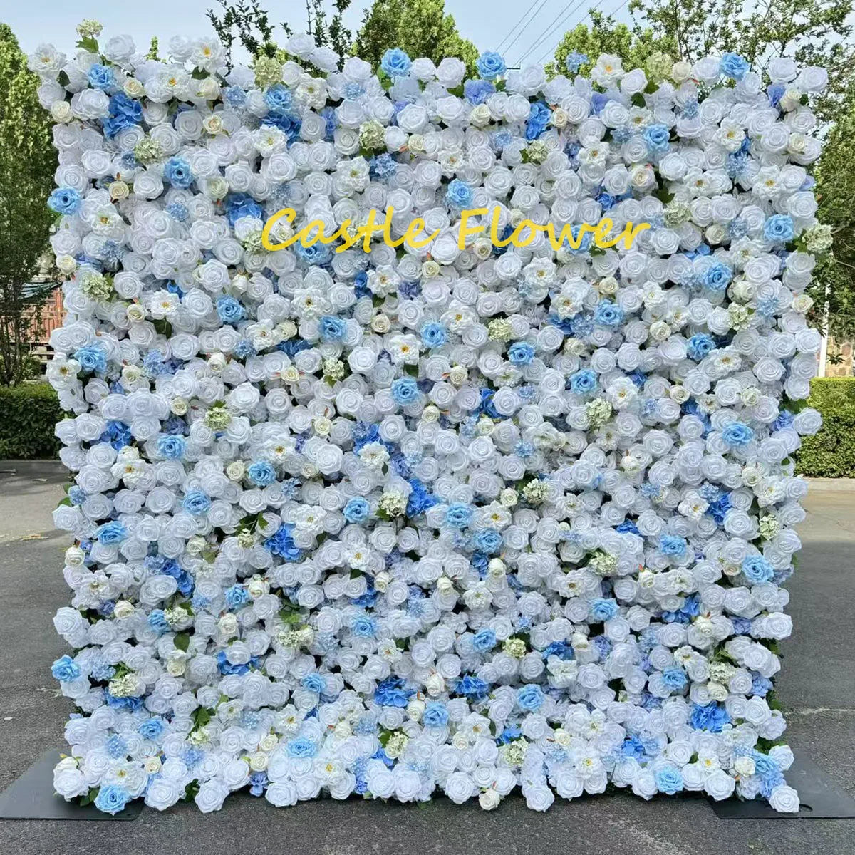 O-FW539 Customs white Pink 5D Cloth Flower Wall Wedding Backdrop Flower Wall Panel for Gender Reveal or Baby Shower Party Decor